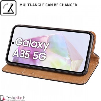 Telone grynos odos dėklas - juodas (Samsung A35 5G) Telone grynos odos dėklas - juodas (Samsung A35 5G)